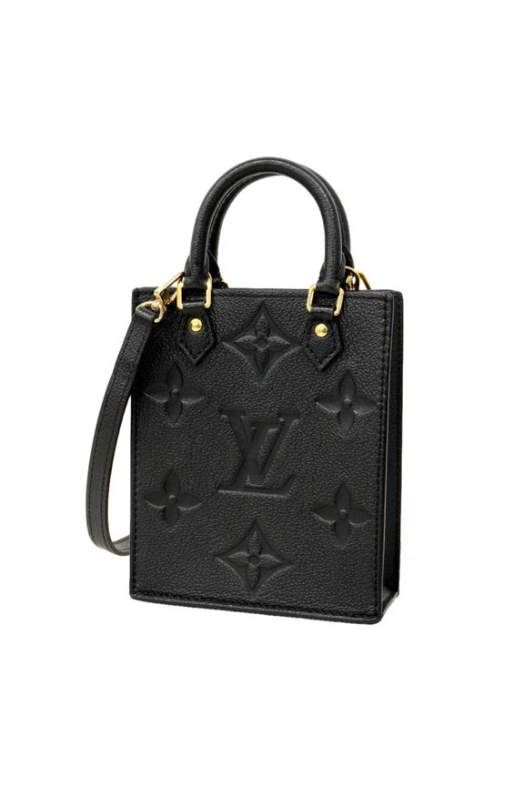 Pre-Owned Louis Vuitton Monogram Empreinte Petite Sac Plat handbag, M80478, Noir (black), 2-way...