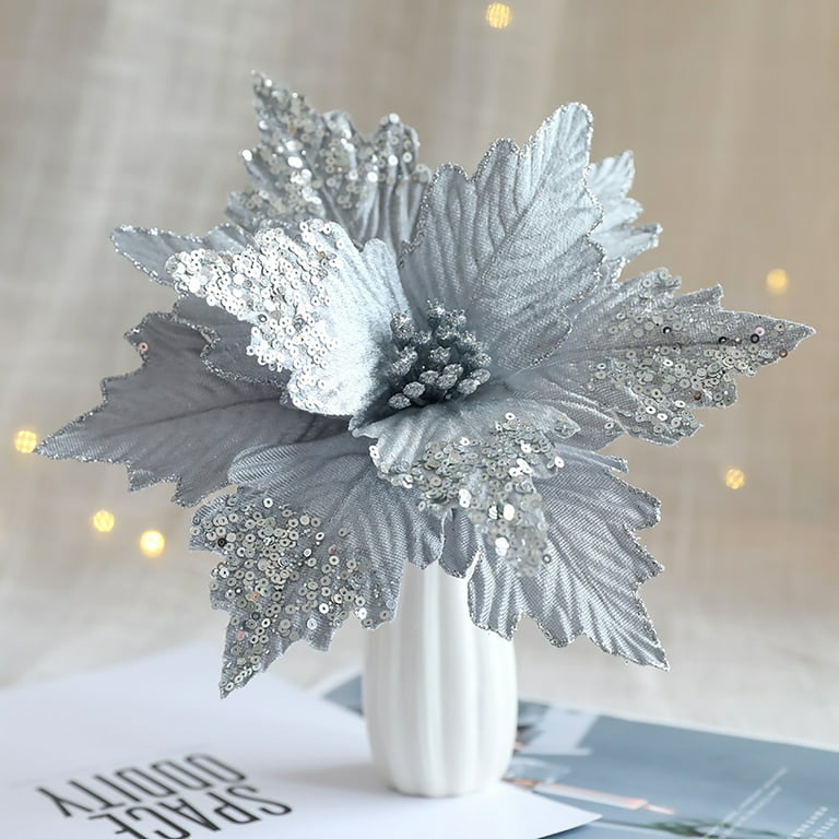 Artificial Flowers in Black, Grey & Silver Colours