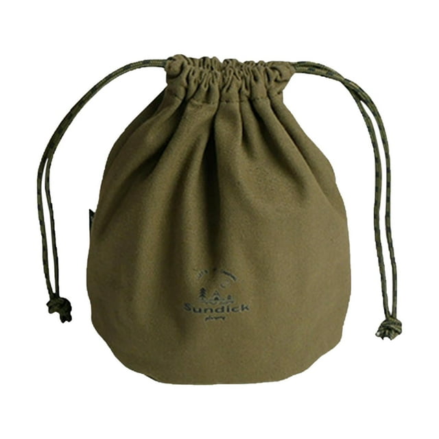 Almencla Canvas Drawstring Bag Cookware chen Durable pour la Pêche Escalade Vert Vert Petit