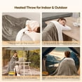 thumbnail image 5 of MaxKare Heated Throw Blanket, Electric Blanket with 6 Heating Levels & 4H Auto-off, Machine Washable, 50" x 60", Linen & White, 5 of 10