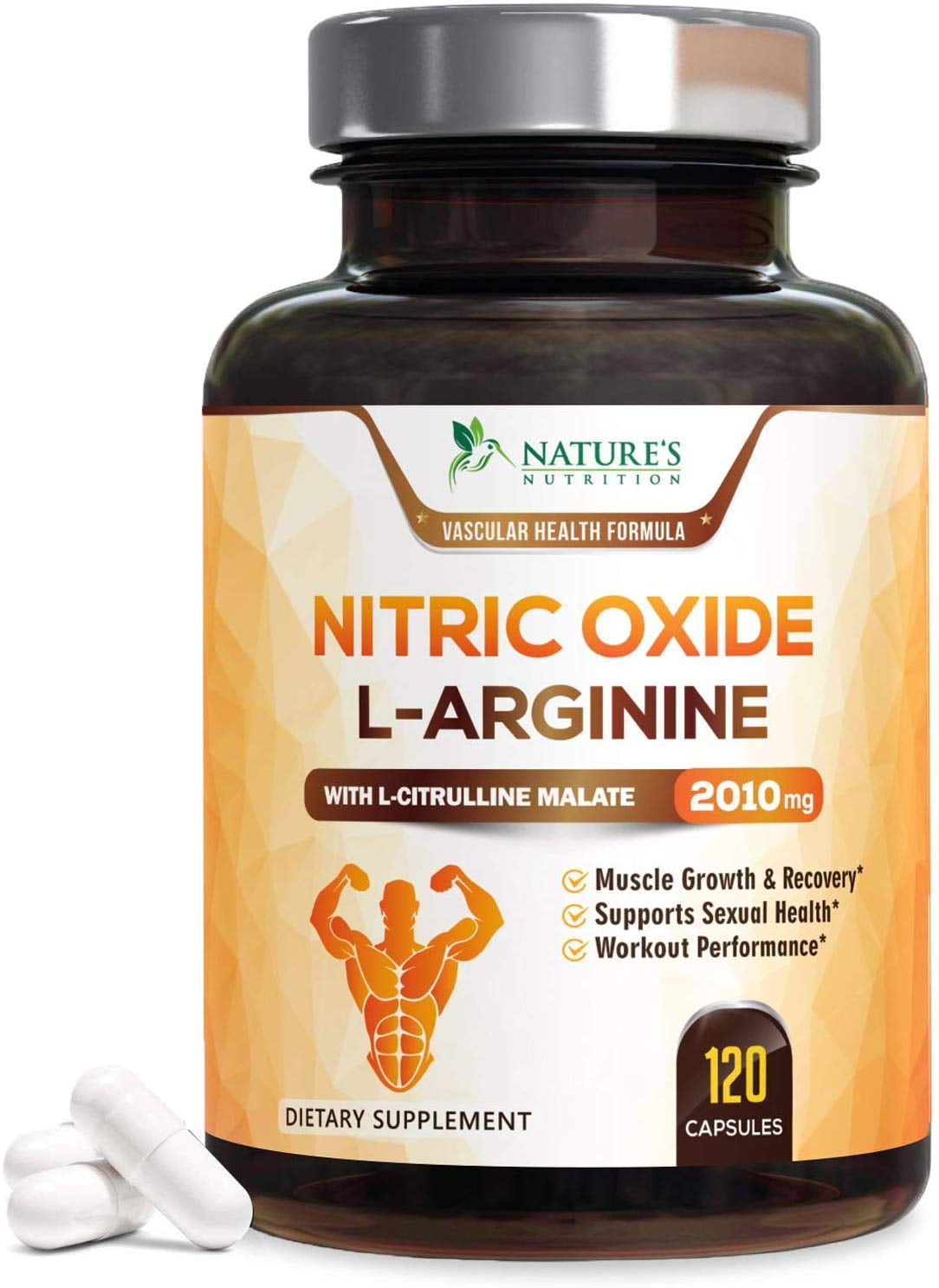 L Arginine Nitric Oxide Supplement Extra Strength 2010mg Citrulline