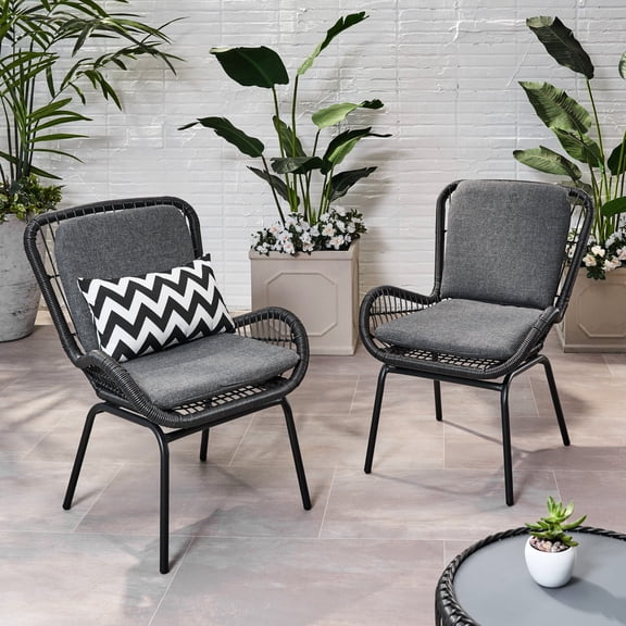 Polyethylene Rattan Club Chairs Set of Two / Minimalistic and Stable for Outdoor