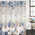 thumbnail image 2 of Fall White Pumpkin Bathroom Shower Curtains with 12 Hooks Waterproof Shower Curtain for Stalls and Bathtubs Autumn Thanksgiving Blue Leaves Farmhouse Decorative Bathroom Curtain 36x72 Inches, 2 of 9
