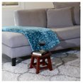 thumbnail image 6 of Carved Wooden Step Stool - Floral Cherry Finish - Versatile Ottoman, Footrest, & Decorative Seat Cherry + Rubber Wood, 6 of 6