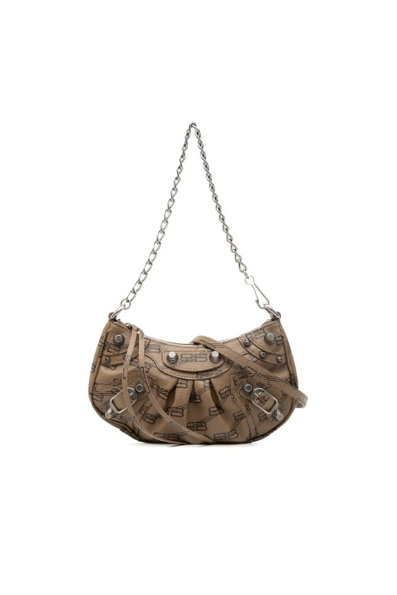 Pre-Owned Balenciaga BB Monogram Lucagol Mini Crossbody Shoulder Bag Chain Handbag 2WAY 695814...