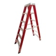 thumbnail image 1 of Escalera Tijera Doble Fibra De Vidrio 5 Peldaños REFORZADA Roja, 1 of 5