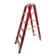 thumbnail image 1 of Escalera Tijera Doble Fibra De Vidrio 5 Peldaños REFORZADA Roja, 1 of 5