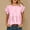 Pink, variant on Gamivast Flutter Short Sleeve Shirts for Women Crewneck Ruffle Trim Blouses Casual Loose Fit Peplum Tunic Tops Flowy Babydoll Summer Basic Tees for Daily Wear Green XL