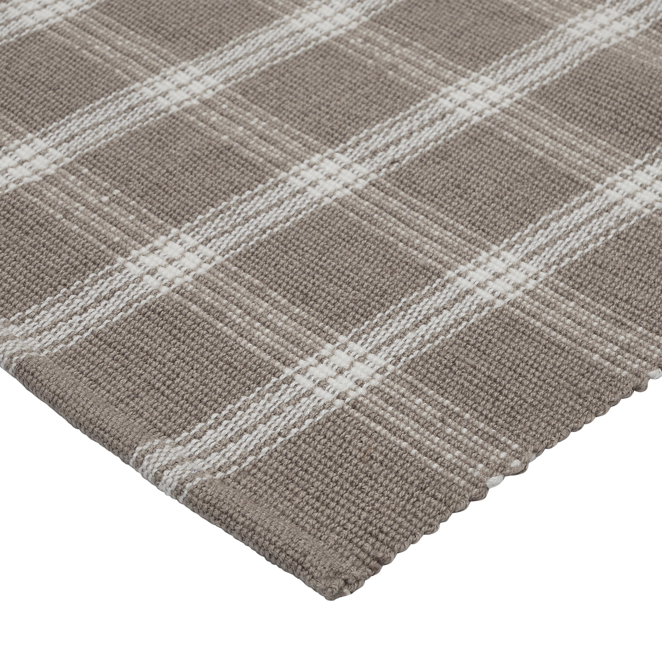 My Texas House Taupe Tanner Check Indoor/Outdoor Layering Rug, 24" x 38"