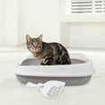 thumbnail image 4 of MUSEYA Small Kitten Litter Box Set Easy to Clean Semi Enclosed ABS Grey 1 Set, 4 of 7