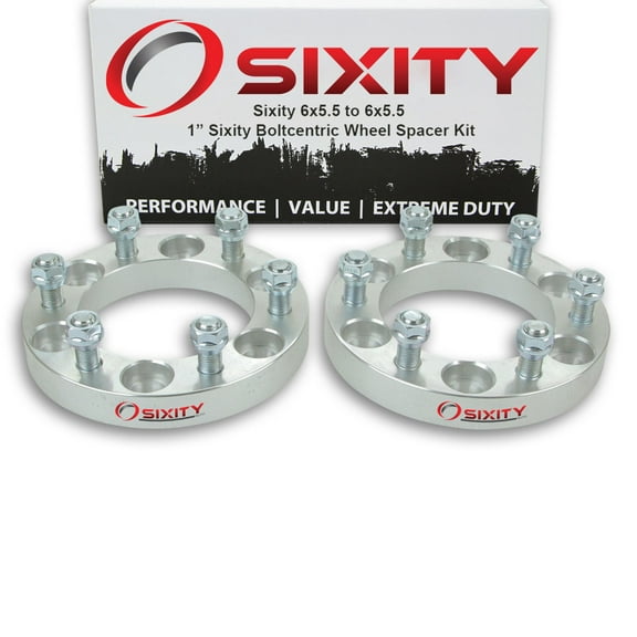 Sixity Auto 2 pc 1" 6x5.5 Wheel Spacers - Pickup Truck SUV M14x1.5mm 1.25in Studs Lugs