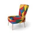 thumbnail image 3 of Designart "Colorful Base Run" Multi-Color Abstract Upholstered Accent Chair - Modern Arm Chair For Living Room, 3 of 7