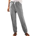 thumbnail image 1 of Liquidación Honeeladyy por menos de 5 $ Pantalones largos holgados informales de verano con estampado de bolsillos para mujer, pantalones largos de pierna ancha para mujer, 1 of 8