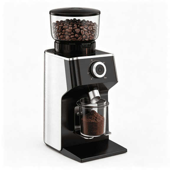 Aeitto Burr Coffee Grinder, Electric Conical Coffee Bean Grinder With 45 Adjustable Grind Settings For 2-12 Cups, Sliver & Black