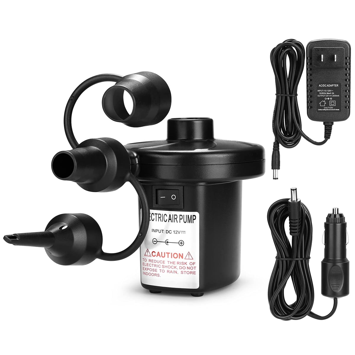 4 D Battery, Not Included B-Qtech Battery Powered Air Pump Quick Inflator & Deflator for Air Beds Toys Lilos Pools 