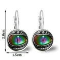 thumbnail image 5 of Opolski Vintage Dragon Eyes Cabochon Glass Round Pendant Women Leverback Earrings Gift, 5 of 5