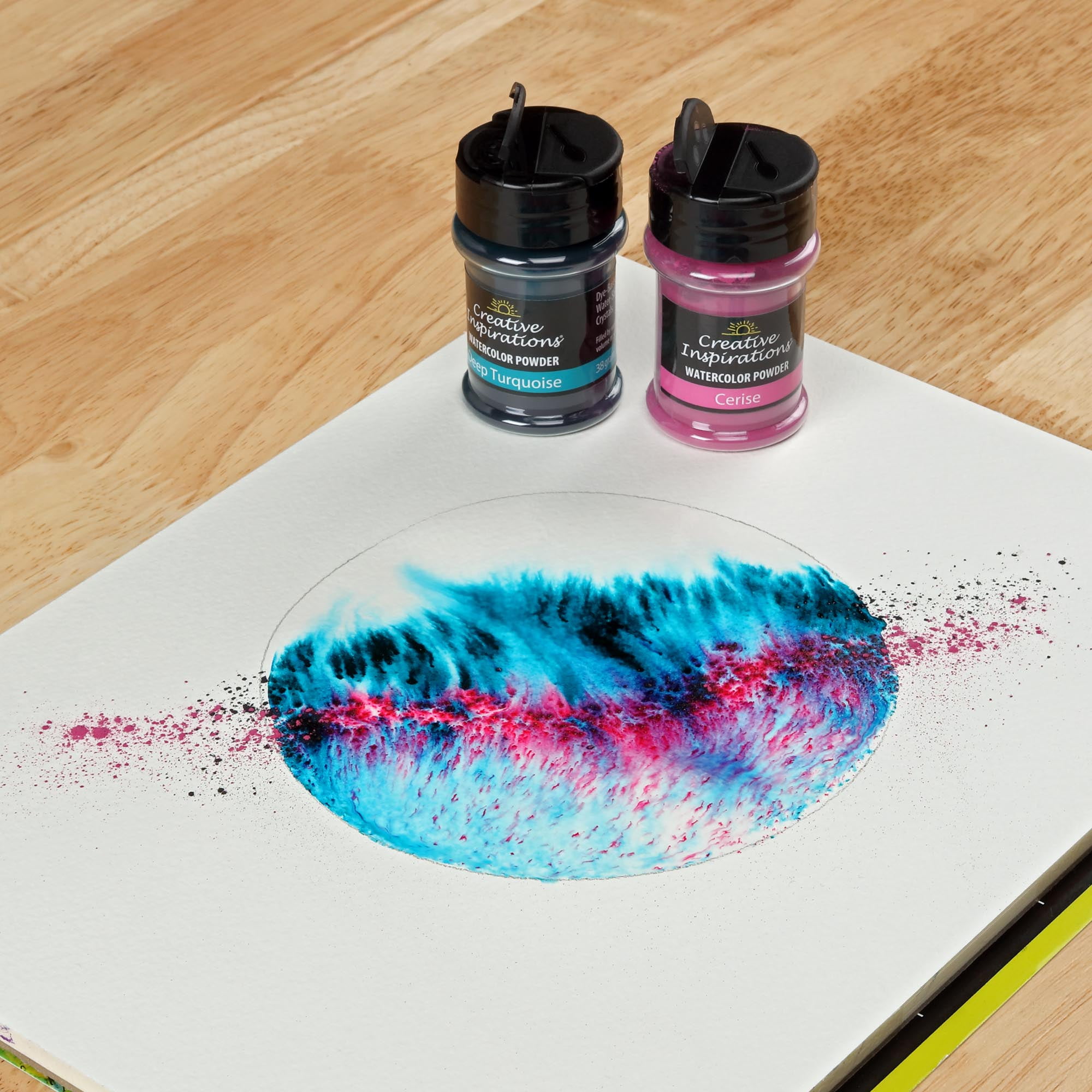 Creative Inspirations Powder Watercolor Paint 3 Pack - 38g Shaker Bottle, Slate Blue - Dye-Based Water-Soluble Crystalline Pigments - Non-Toxic, Perfect for Abstract and Spontaneous Effects