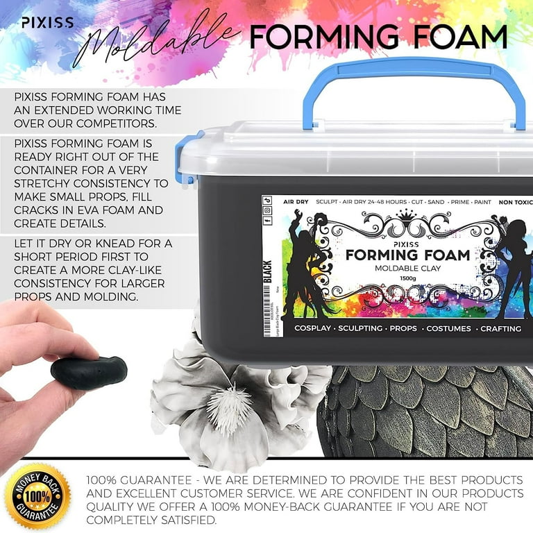 PIXISS Forming Foam Moldable Foam; 300gm. (Black, White, Beige, Gray) –  Pixiss