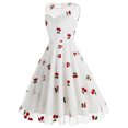 thumbnail image 4 of Generic Women's Summer Floral Embroidery Tulle Dress Cherry Print Wedding Guest Formal Evening Party Dresses Gown, 4 of 6