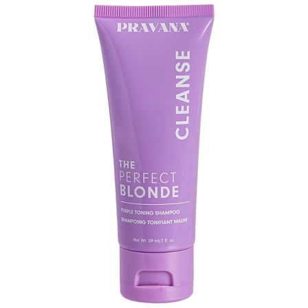 Pravana The Perfect Blonde Purple Toning Shampoo | Neutralizes Brassy, Yellow Tones | For Color-Treated Hair | Adds Strength, Shine, Elasticity | 2 Fl Oz