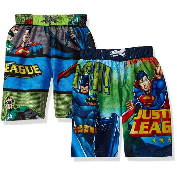 Justice League Superman Batman 2 PC Swim Trunks Shorts Boy Size 5/6