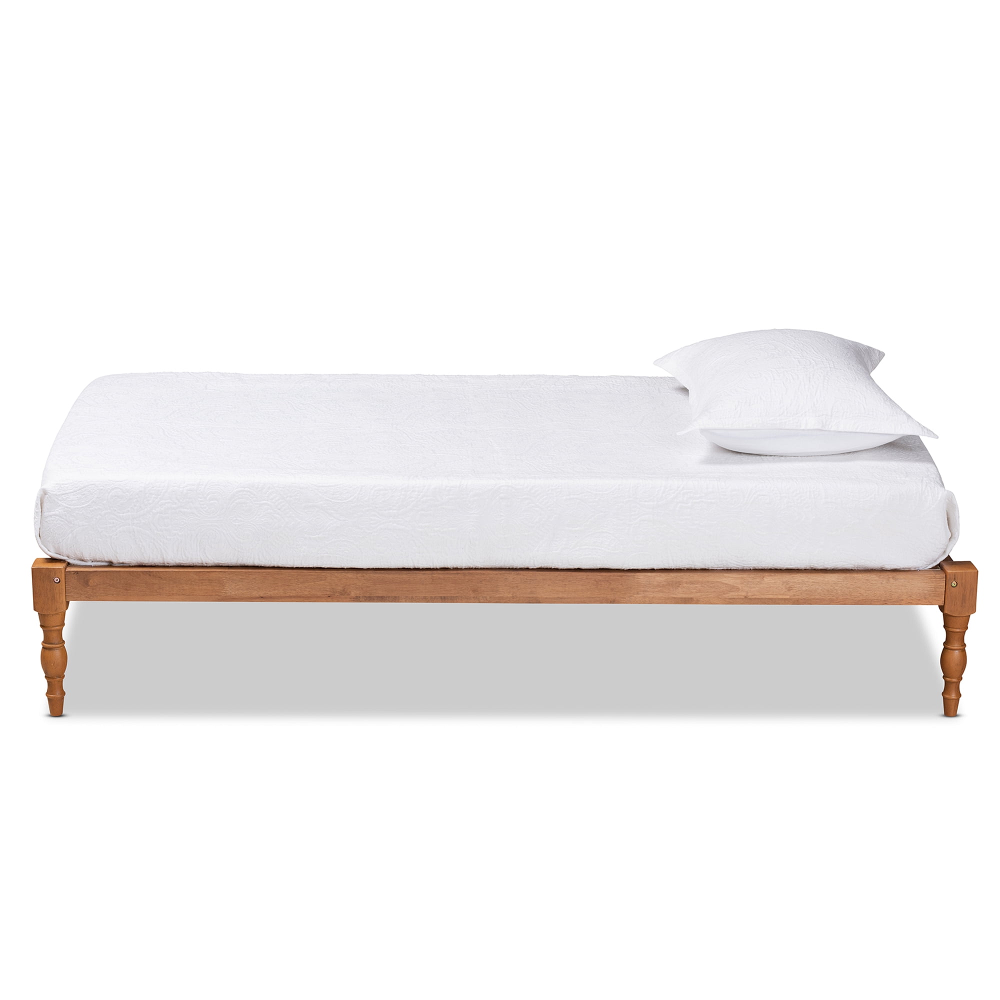 Baxton Studio Iseline Platform Wood Bed Frame, Ash Walnut, Twin