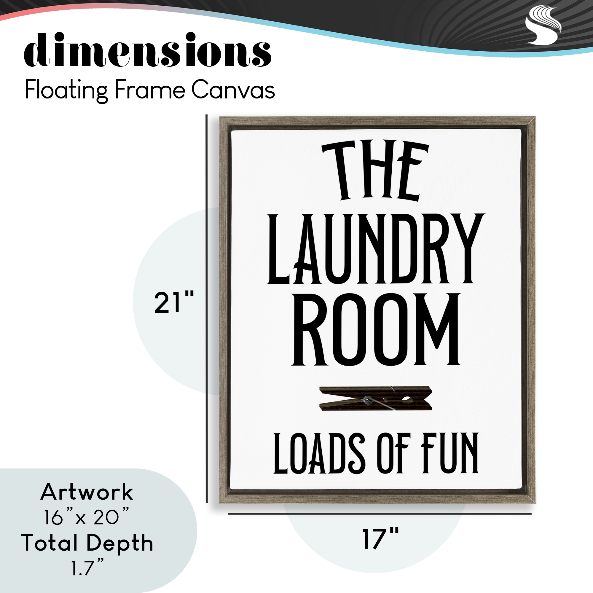 Loads Of Fun Clothespin Brown Framed Floater Canvas Wall Art, design by Kim Allen