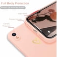 thumbnail image 3 of for iPhone XR Case for Girls Women Silky Soft Protective Shockproof Silicone Phone Case with Cute Gold Heart Pattern Design Pink Cover, 3 of 13