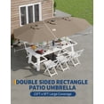 thumbnail image 2 of Gaderth Patio Umbrella With Solar Lights,15FT Rectangular Patio Umbrella With Base Included,Market Umbrella With Crank Handle,UV Protection Outdoor Umbrella For Poolside Lawn Backyard, 2 of 6