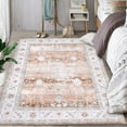thumbnail image 4 of CAROMIO Persian Area Rug Floral Distressed Carpet Machine Washable Area Rug for Bedroom Living Room Foldable Rug, 6' x 9' Pale Brown, 4 of 4