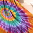 thumbnail image 3 of Colorful Rainbow Tie Dye Spiral Pattern Blanket,Comfortable Soft Flannel Throw Blanket,All Season,Warm Lightweight Blankets for Sofa Bed Couch Living Room Chair,30"x40", 3 of 4