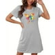 thumbnail image 4 of Camisón corto de talla grande para mujer, camisón de manga corta con estampado de pecho a la moda, camisón para mujer, 4 of 6