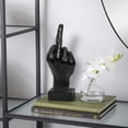 thumbnail image 3 of Estatuas de escritorio con gestos de mano, escultura de dedo, decoración, personalidad, dedo, broma práctica, regalos de broma de Halloween (personalidad-negro), 3 of 5
