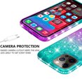 thumbnail image 5 of Compatible for Apple iPhone 13 Pro 6.1 Case, with Tempered Glass Screen Protector SOGA Diamond Liquid Quicksand Cover Cute Girl Women Phone Case - Teal / Purple, 5 of 5