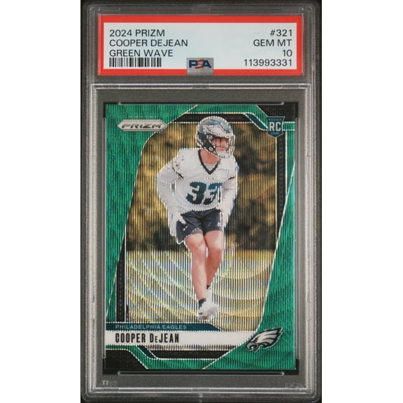 Graded 2024 Panini Prizm Cooper DeJean #321 Green Wave Rookie RC Football Card PSA 10 Gem Mint