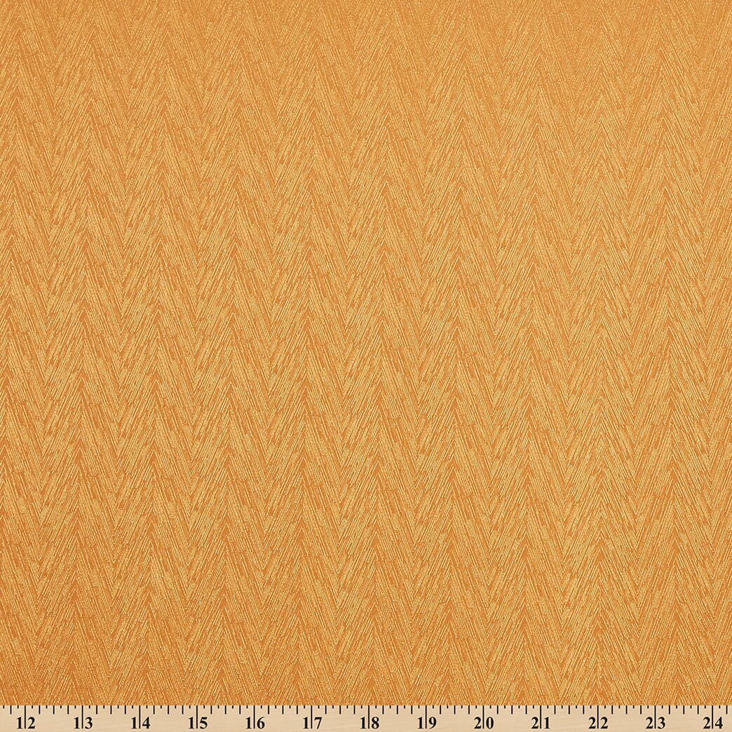 Striped Herringbone Shiny Polyester Stretch Lightweight Satin Jacquard Fabric By The Yard - For Sewing Apparel, Accessories, & Home Décor - Gold (1 Yard)