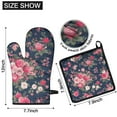 thumbnail image 6 of Pioneer Flower Kitchen Oven Mitt and Pot Holder Sets 2 Pcs for Baking, Cooking and Grilling, Heat Resistant Up To 392 °F, 6 of 7