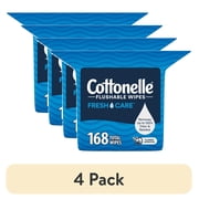 (4 pack) Cottonelle Fresh Care Flushable Wet Wipes, 1 Resealable Bag