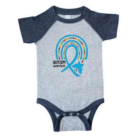 

Inktastic Autism Awareness Ribbon Rainbow and Butterfly Gift Baby Boy or Baby Girl Bodysuit