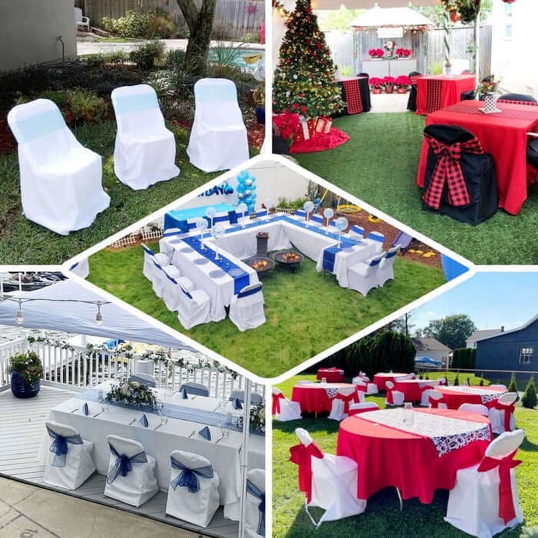 White Polyester Spandex Wedding Party Chair Covers For Weddings Banquet Folding Hotel Decoration 546QH From Top_homeseller, $1.16