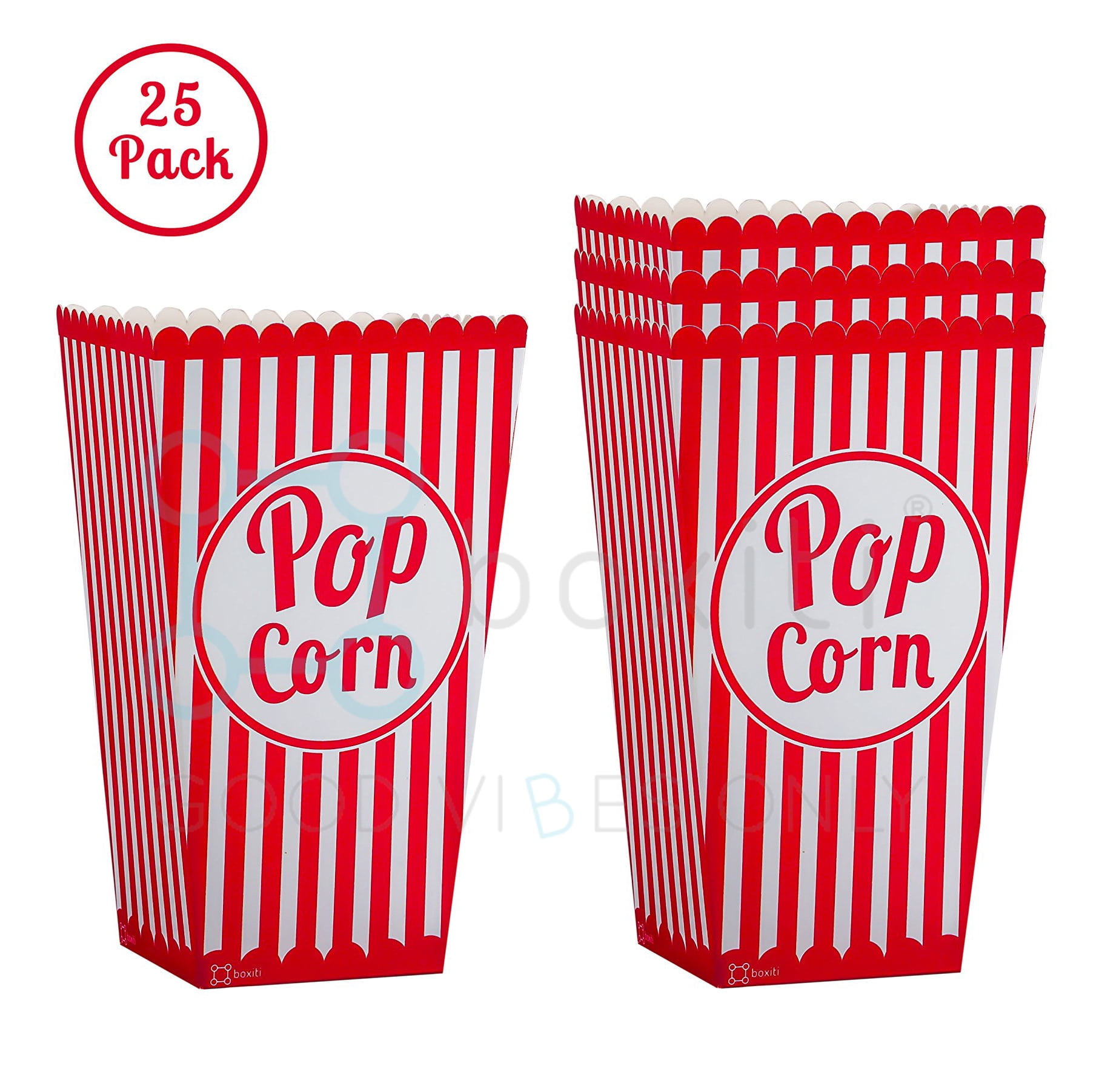 PopCorn Party Boxes Set of 10 Red & White Striped Retro Design >NEW< pop corn 