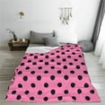 thumbnail image 5 of Lsque Rose red polka dots Pattern Fuzzy Fleece Throw Blanket Extra Large,Super Soft,Fluffy and Warm Blankets for Couch,Bed,All Season Use-40"x30", 5 of 7