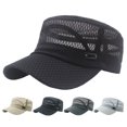 thumbnail image 1 of rygai Peaked Hat Breathable Lightweight Hollow Out Flap Top Men Caps Outdoor Hat Black, 1 of 1