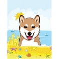 thumbnail image 1 of Carolines Treasures BB2093CHF Shiba Inu Été Plage Toile Maison Drapeau, 1 of 4
