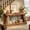 Brown, variant on Fnova 70" Farmhouse Console Table, Long 2-Tier Entryway Table with X-Shaped Metal Support, Narrow Wood Sofa Table for Living Room, Hallway, Behind Couch, Dark Brown