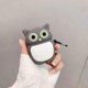 thumbnail image 3 of Funda para auriculares con forma de búho nocturno gris y ojos grandes y creativos para AirPods 1/2, funda para auriculares de gel de silicona suave con búho de pie Kawaii compatible (2 piezas), 3 of 5