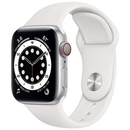(Used) Apple Watch Series 6 GPS + LTE w/ 40MM Silver Aluminum Case & White Sport Band