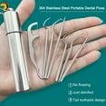 thumbnail image 4 of Portable Stainless Steel Toothpick Suit Reusable Outdoor Home Travel Tooth-pick Anti-corrosion Tooth Cleaning Tool 5pcs Long, 4 of 6