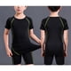 thumbnail image 5 of Conjunto de Capa Base de Niños Unisex Niño Traje de Baño de Lado Dividido con Protección, de Alta Elasticidad de Dos Piezas de Manga Corta Y Pantalones Cortos, Conjunto de Entrenamiento Negro para De, 5 of 5