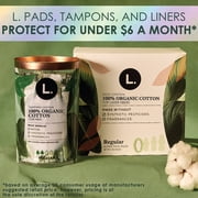 (2 pack) L. Organic Cotton Tampons Regular/Super Absorbency, 84 count